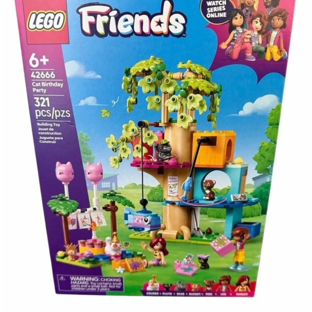 LEGO Friends Cat Birthday Party & Tree House Set 42666 321pcs NWT